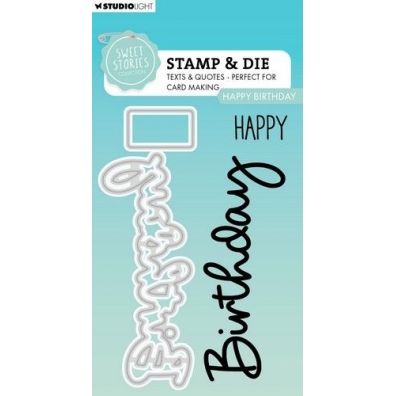 Studio Light Stamp & Cutting Die Happy Birthday Sweet Stories nr 80