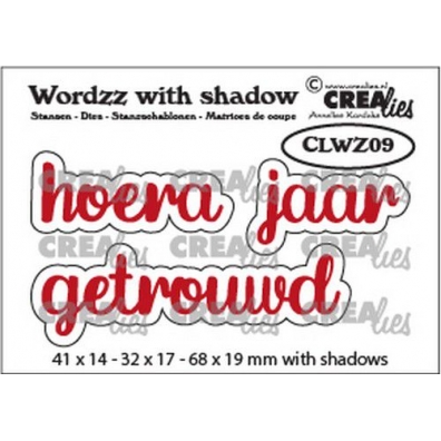 Crealies Wordzz with Shadow Hoera getrouwd