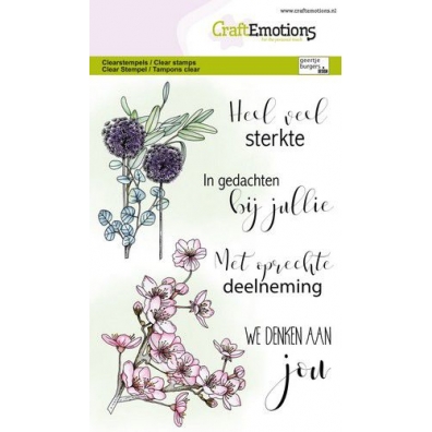 CraftEmotions clearstamps A6 - bloemen condoleance