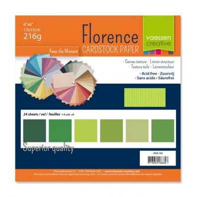 Florence Cardstock multipack texture 15,2x15,2cm Groen