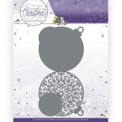 Precious Marieke - The Best Christmas ever - Christmas Bauble Shape Card