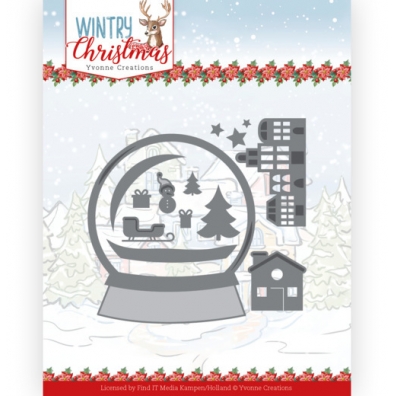 Wintry Christmas - Yvonne Creations - die - Snowman in Snow Globe