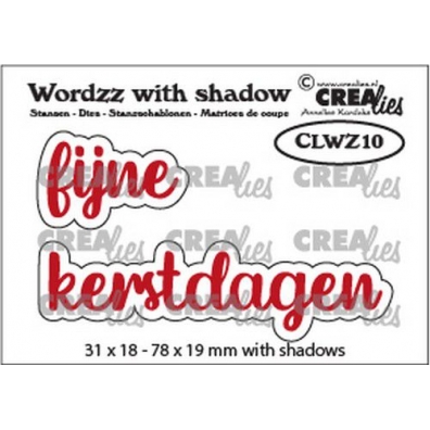 Crealies Wordzz with Shadow Fijne Feestdagen
