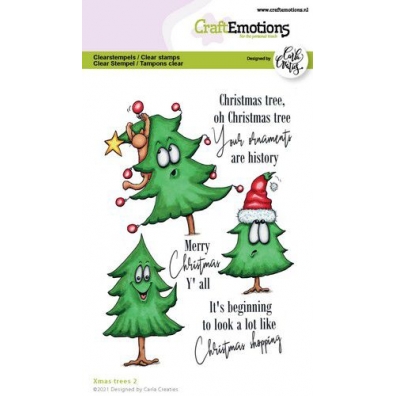 CraftEmotions clearstamps A6 - Xmas trees 2