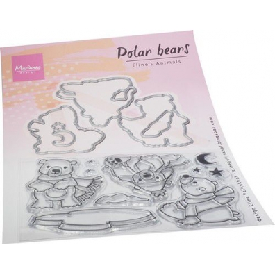 Marianne Design Clear Stamp&Die set Eline's ijsberen