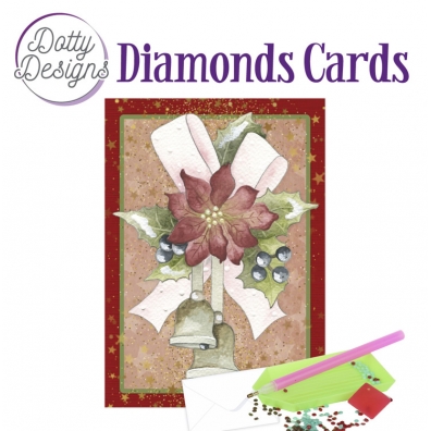 Dotty Design - Diamonds Cards - Christmas Bells With Red Flower