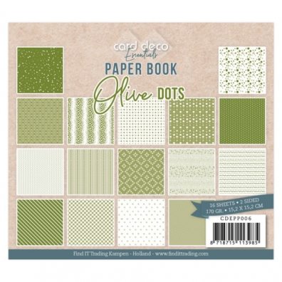 Card Deco Essentials Paper Book Olive Dots
