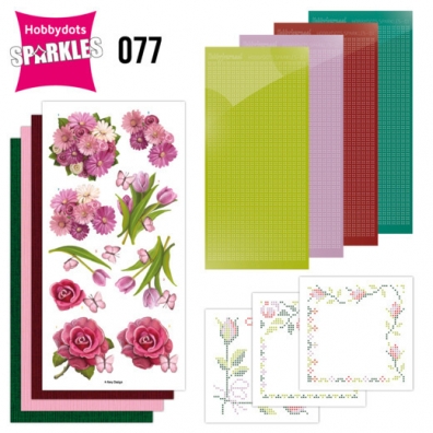Hobbydots Sparkles nr 077 - Amy Design - Pink Flowers