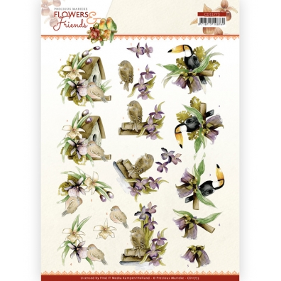 3D Knipvel - Precious Marieke - Flowers & Friends -  Purple Flowers