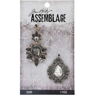 Idea-ology Tim Holtz Assemblage Charms Baroqued Diamonds ( 2 stuks ) 