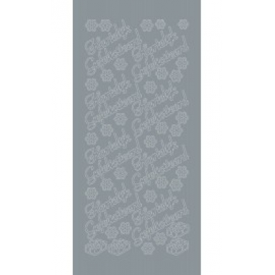 Stickers Hartelijk Gefeliciteerd - Standaard film  - Zilver