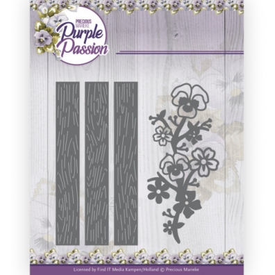 Precious Marieke - Purple Passion - Snijmal -  Fence with Pansies
