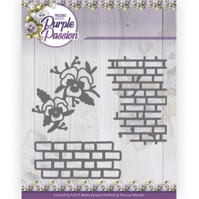 Precious Marieke - Purple Passion - Snijmal -  Wall with Pansies 