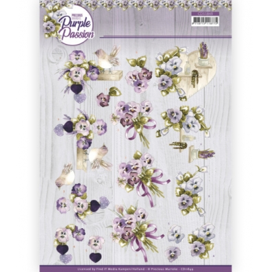Precious Marieke - Purple Passion - 3D knipvel - Purple Violets