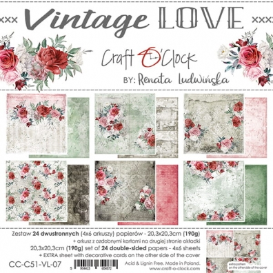Craft O CLock - Vintage Love - 20,3x20,3 cm