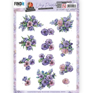 Yvonne Creations - Very Purple - 3D Push Out  - Blueberries