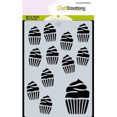 CraftEmotions Mask Stencil cupcakes A6
