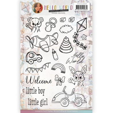 Yvonne Creations - Hello World - Clearstamp 
