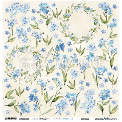 SrapAndMe- Cut Out  Sheet -  Forget me Not 