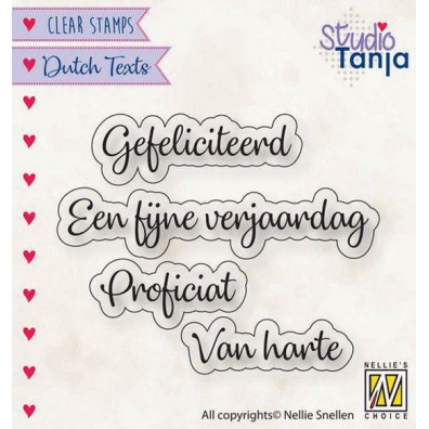 Nellie's Choice - Studio Tanja - Clear Stamp - Proficiat ect.