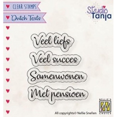 Nellie's Choice - Studio Tanja - Clear Stamp - Veel Liefs ect.