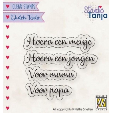 Nellie's Choice - Studio Tanja - Clear Stamp - Hoera een. meisje ect.