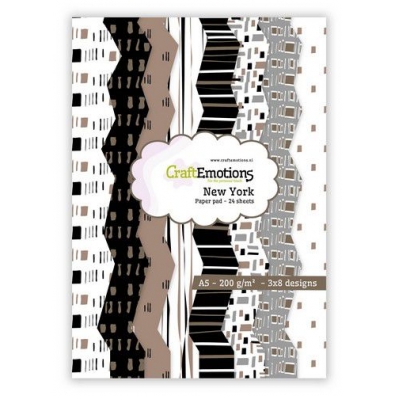 CraftEmotions Paper Pad New York - bruin 24 vel A5