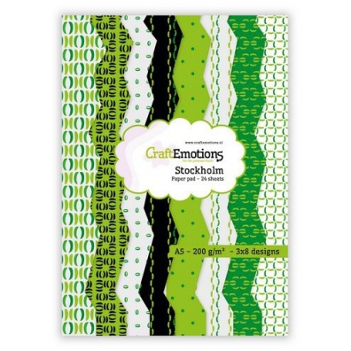 CraftEmotions Paper Pad Stockholm - groen 24 vel A5