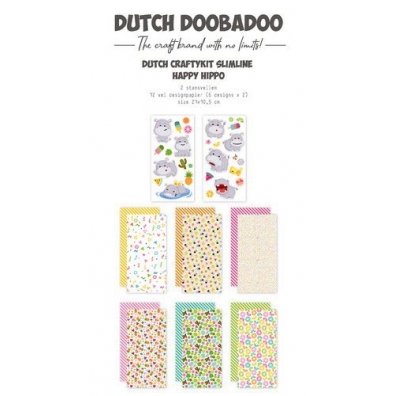 Dutch Doobadoo Crafty Kit Slimline Happy Hippo 