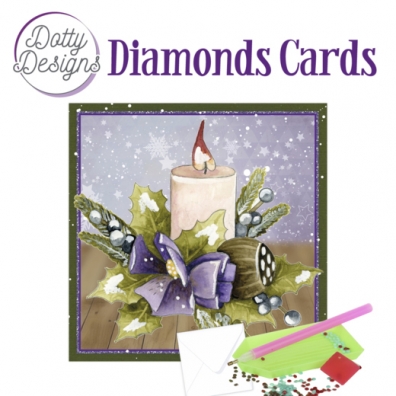 Diamonds Cart - Candle with purple bow