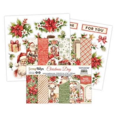 ScrapBoys Christmas Day paperpad 24 vel + cut out elements