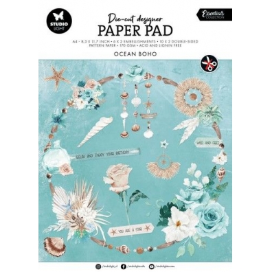 Studio Light Die-cut Paper Pad Ocean boho Essentials nr 168
