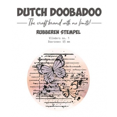 Dutch Doobadoo Rubber stamp ATC cirkel Butterfly 1
