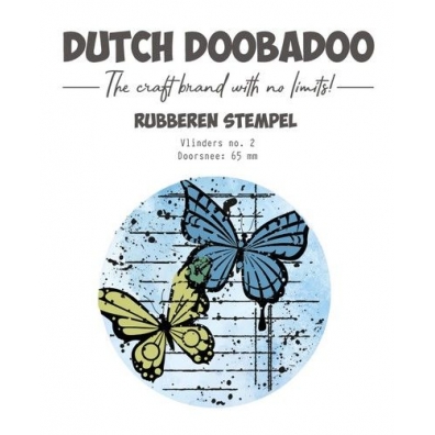 Dutch Doobadoo Rubber stamp ATC cirkel Butterfly 2