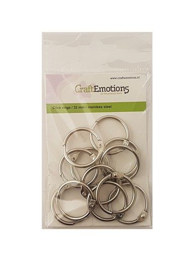 CraftEmotions Klik ringen / boekbindersringen 32 mm 12 stuks