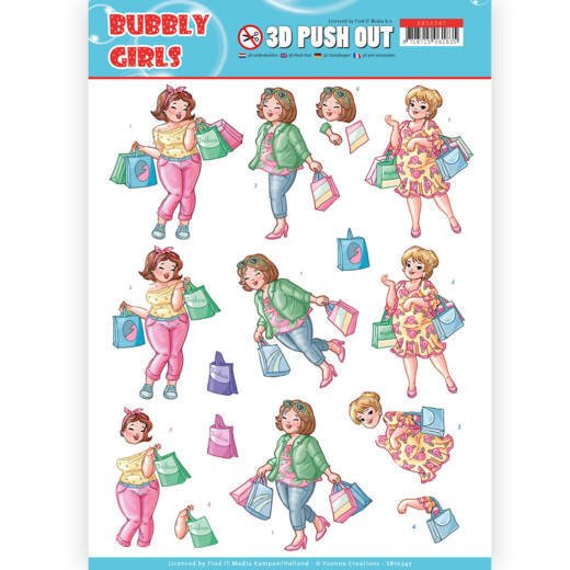 3D Pushout - Yvonne Creations - Bubbly Girls - Shopping