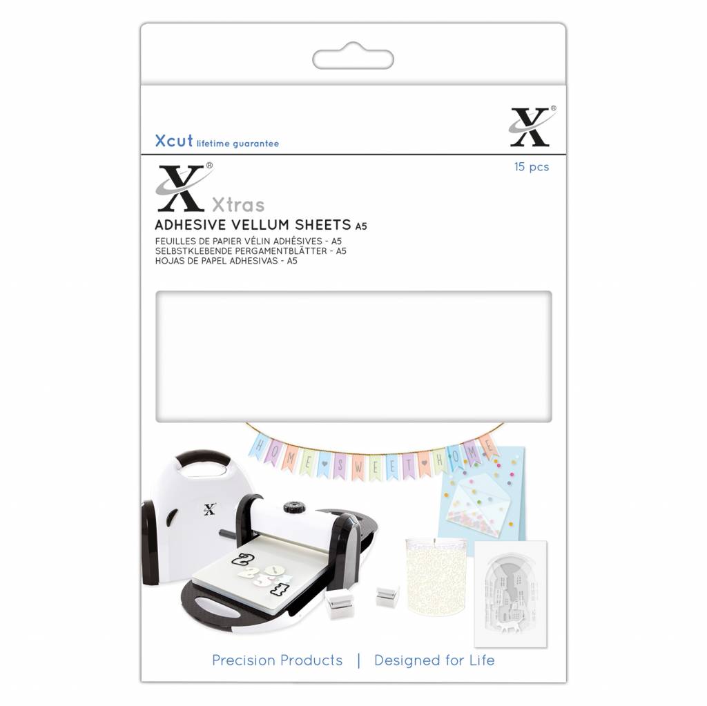 Xtra's A5 Adhesive Vellum Sheets White - 15 vel
