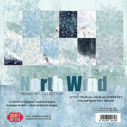 Craft&You North Wind Big Paper Set 12x12 - 12 vel