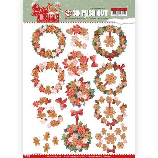 3D Pushout - Yvonne Creations - Sweet Christmas - Sweet Wreaths