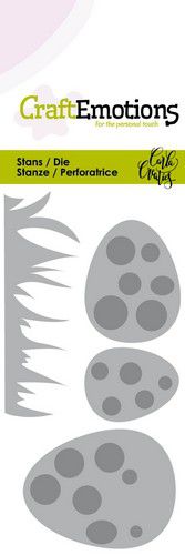 CraftEmotions Die - Easter - gras en eieren met stip