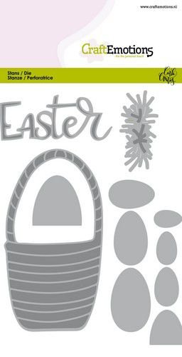 CraftEmotions Die - Easter - paasmand met eieren