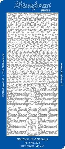 Starform Stickers Text NL - Verjaardag/cijfers zilver