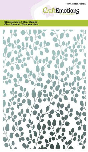 CraftEmotions clearstamps A6 - eucalyptus achtergrond