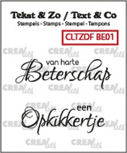 Crealies Clearstamp Tekst & Zo Font Beterschap no 1