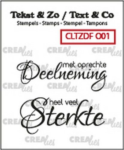 Crealies Clearstamp Tekst & Zo Font Overlijden no 1