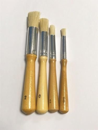 Stencil Tamponeer penselen 4 stuks formaten 000,00,0,2