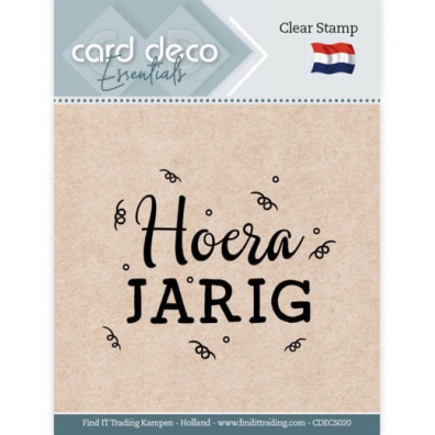 Card Deco Essentials - Clearstamp - Hoera Jarig