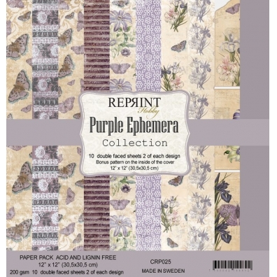 Reprint Purple Ephemera. Collection 30,5x30,5cm