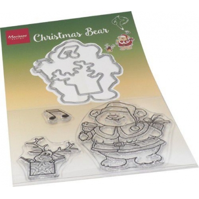 Marianne Design Clear Stamp & Die set Hetty's Kerst beer