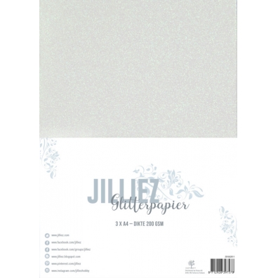 Jilliez glitterpapier 3xA4 - parelmoer